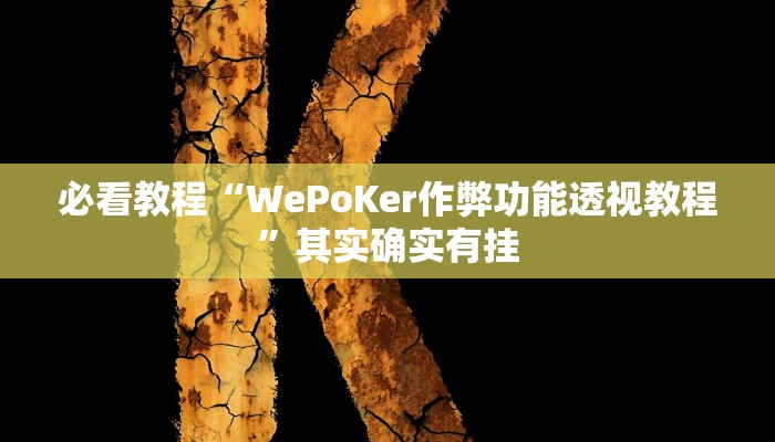 必看教程“WePoKer作弊功能透视教程”其实确实有挂